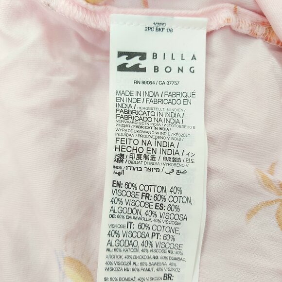 Billabong Romper Overalls Girls Small Soft Pink Palm Print Summer Outdoor Beach - Picture 10 of 12